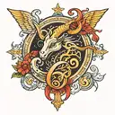Scoprion Zodiac Sign with Letter J tattoo design idea