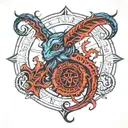 Scoprion Zodiac Sign with Letter J tattoo design idea