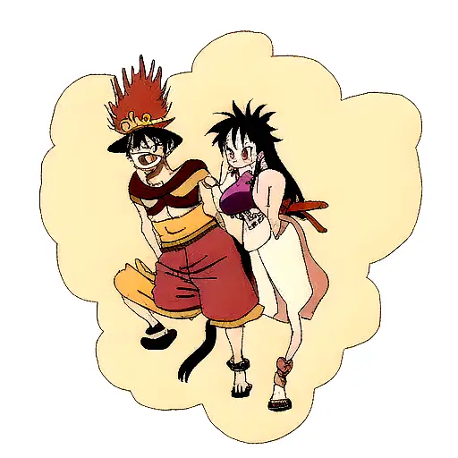 luffy and boa hancock tattoo design idea
