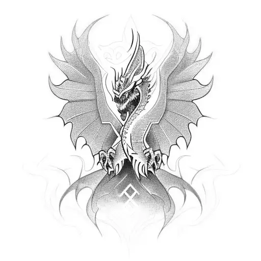 Combine tribal patterns with a mythical creature like a dragon or phoenix tattoo design idea
