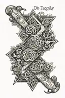 scroll that reads die tragically or live trying  tattoo design idea