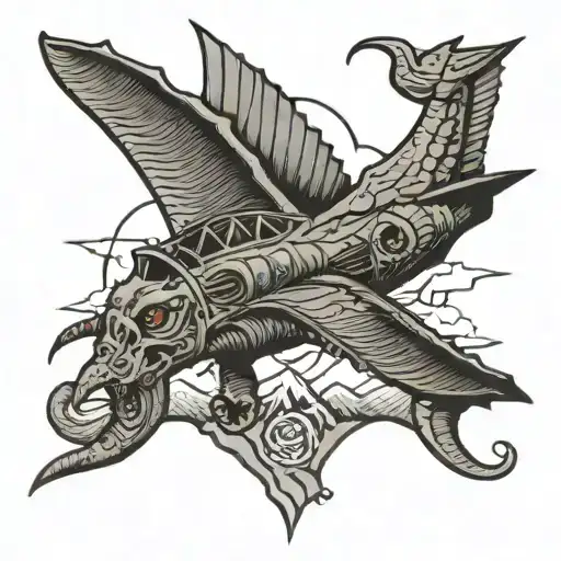 p-39 air cobra / pikes peak mountain top / elephant half sleeve  tattoo design idea