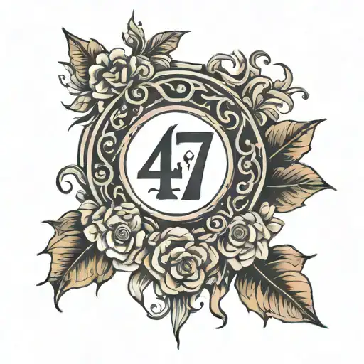 number 47 tattoo design idea