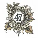 number 47 tattoo design idea