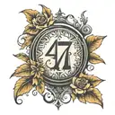 number 47 tattoo design idea