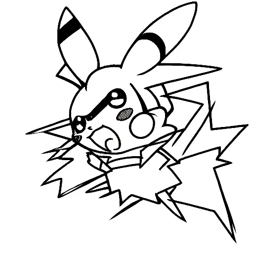 A dynamic sketch of Pikachu using Thunderbolt tattoo design idea