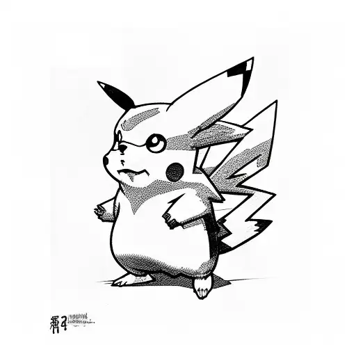 A dynamic sketch of Pikachu using Thunderbolt tattoo design idea