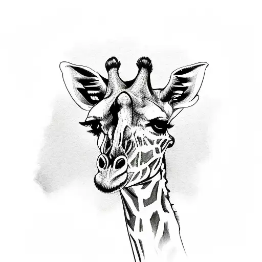 Giraffe Skull tattoo design idea
