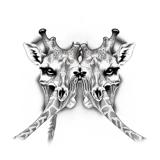 Giraffe Skull tattoo design idea