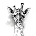 Giraffe Skull tattoo design idea