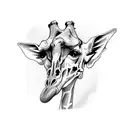 Giraffe Skull tattoo design idea