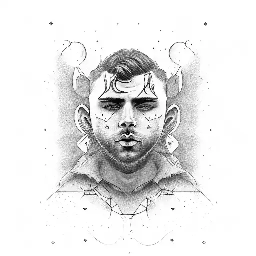 a very attractive depressed man with autism schizophrenia bipolar disorder and a lot of anxiety tattoo design idea