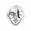 alone attractive depressed autism schizophrenia bipolar disorder a lot of anxiety no hope but he is in love a genius man tattoo design idea