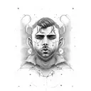 a very attractive depressed man with autism schizophrenia bipolar disorder and a lot of anxiety tattoo design idea