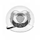 straw hat with sword tattoo design idea