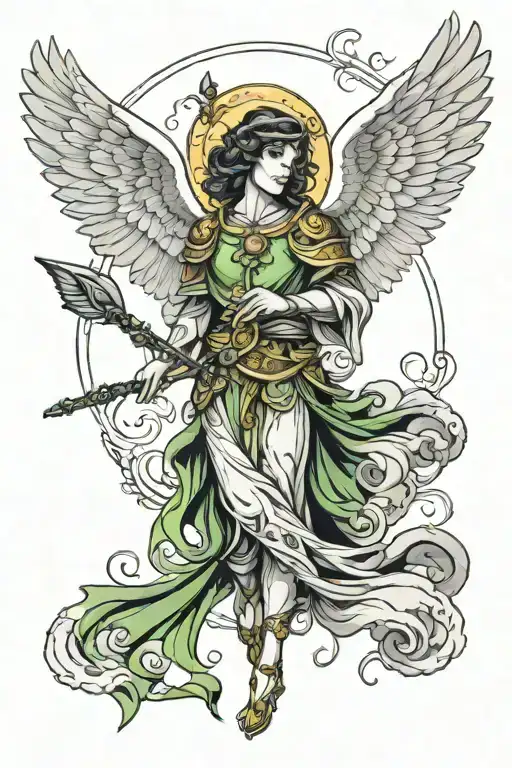 archangel Raphael angel tattoo design idea