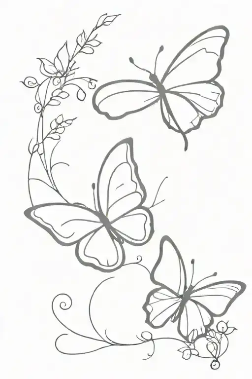 two butterflies tattoo design idea