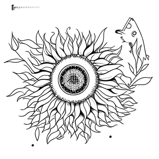 BMW E30 with sunflowers growing from the trunkk tattoo design idea