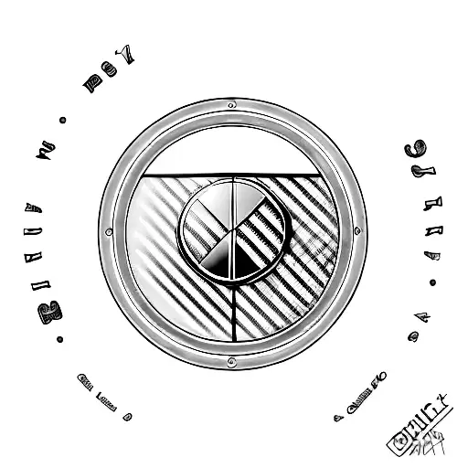 a simple black and white cartoon of a classic BMW E30 with its iconic round headlights and a distinctive grille w tattoo design idea