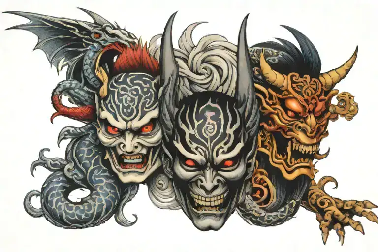 good vs evil tattoo design idea
