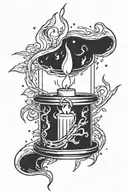 candle inside trap tattoo design idea