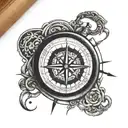 compass guiding home   tattoo design idea