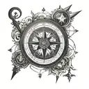 compass guiding home   tattoo design idea