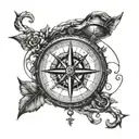 compass guiding home   tattoo design idea