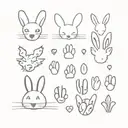 dog paw print, cat paw print and rabbit paw print  tattoo design idea