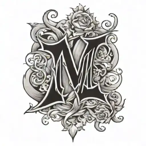 brother sister bond with the letter M tattoo design idea
