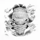 Samurai vs kakademon tattoo design idea