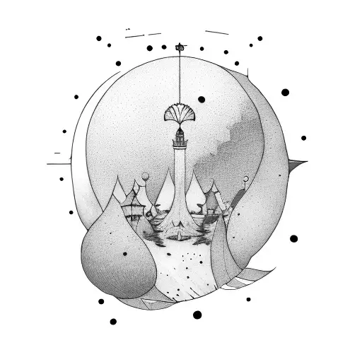 inspired by the book cover of "The Little Prince" tattoo design idea