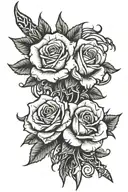 dagger roses with ribbons  tattoo design idea