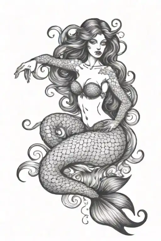 Mermaid tattoo design idea