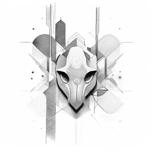 abstract line art tattoo design idea