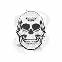 moon skull pirate tattoo design idea