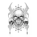 moon skull pirate tattoo design idea
