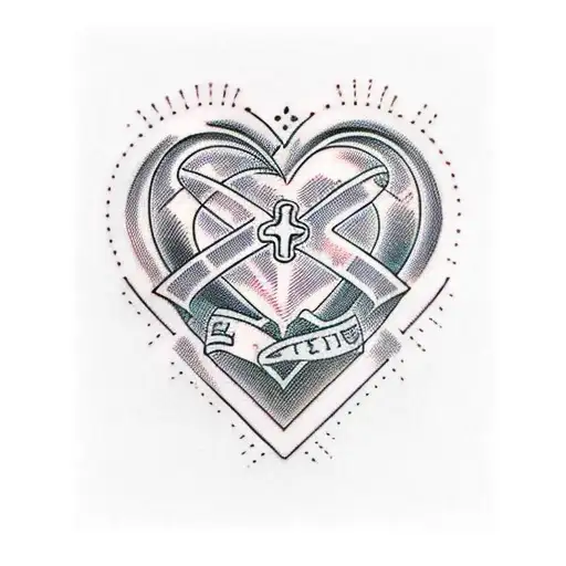 heart, cross, infinity tattoo design idea