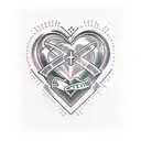 heart, cross, infinity tattoo design idea