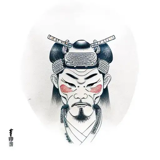 Samurai never give up tattoo design idea