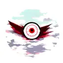 sharingan eye with clouds tattoo design idea