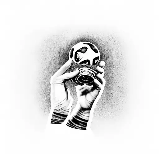 messi holding world cup trophy and add liverpool tattoo design idea