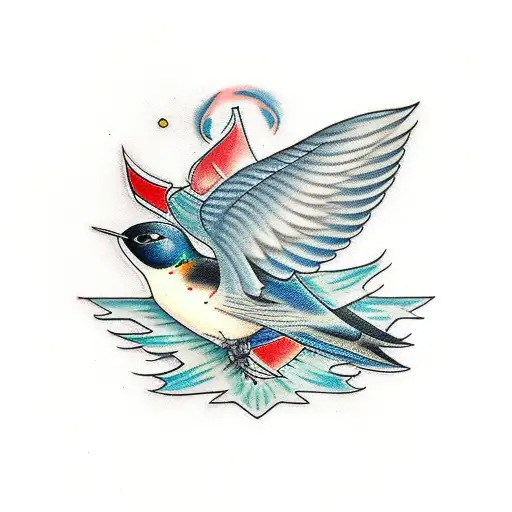 swallow birds tattoo design idea