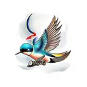 swallow birds tattoo design idea