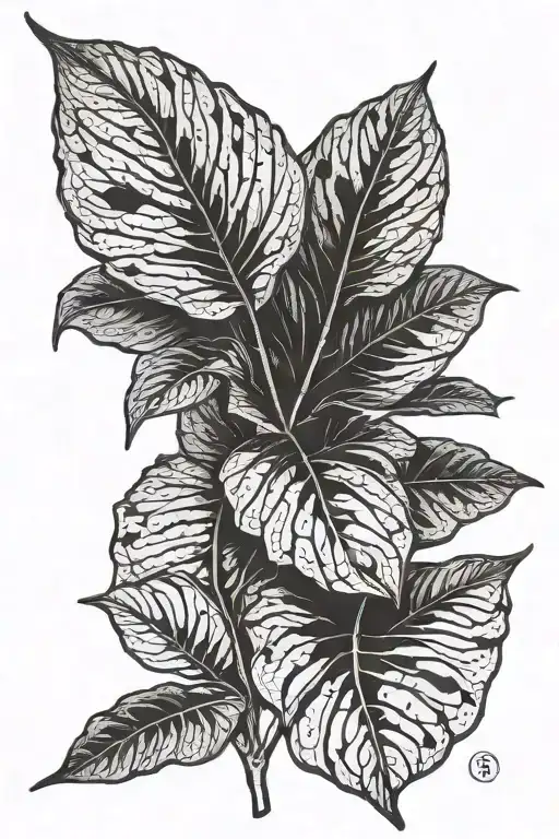 16 taro plant leaf tattoo design idea