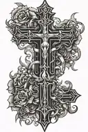 spike around forearm into a cross made entirely  tattoo design idea