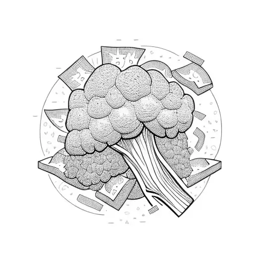 broccoli with money sign in it tattoo design idea