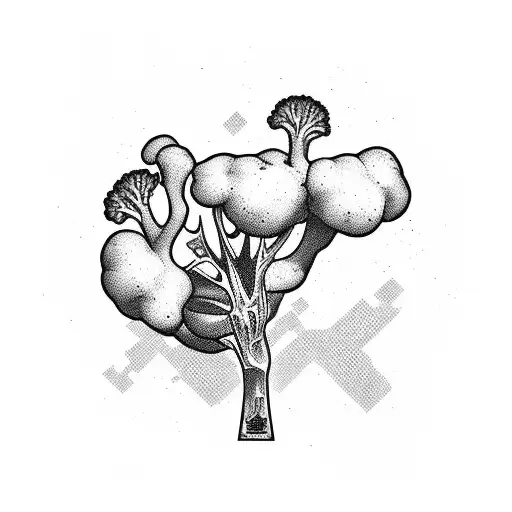 broccoli with money sign in it tattoo design idea