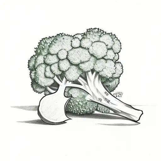 broccoli with money sign in it tattoo design idea