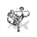 broccoli with money sign in it tattoo design idea